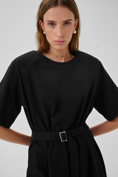 My Essential Wardrobe MWApir Belt Dress zwart
