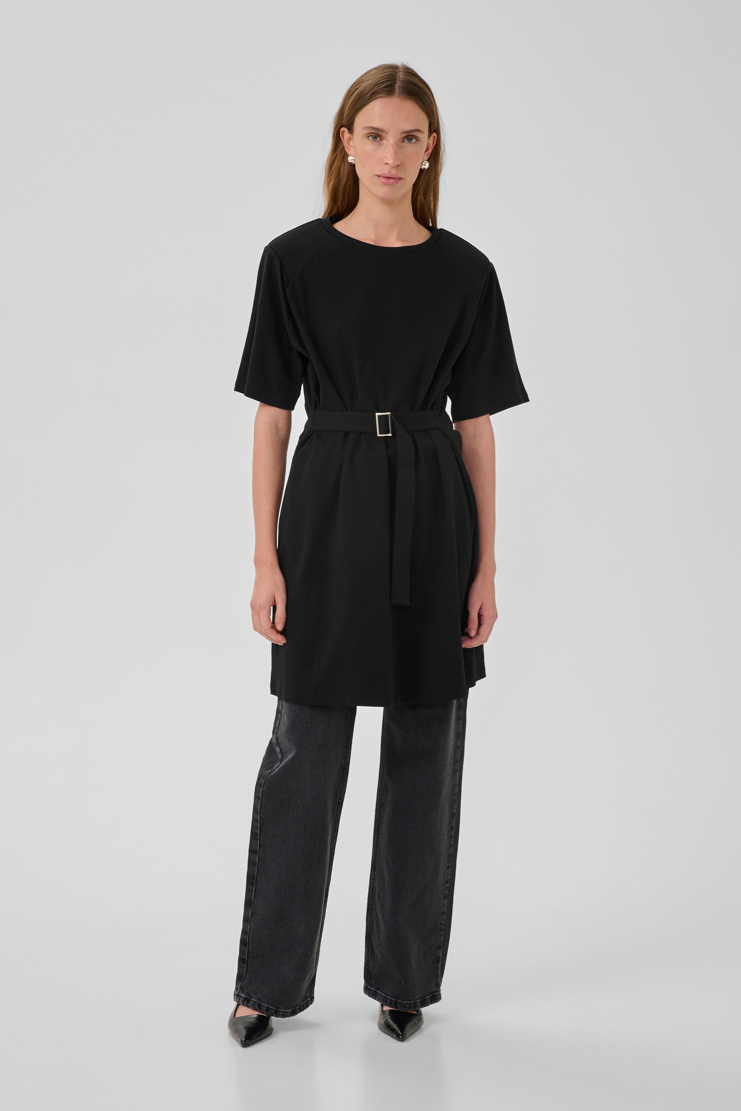 My Essential Wardrobe MWApir Belt Dress zwart