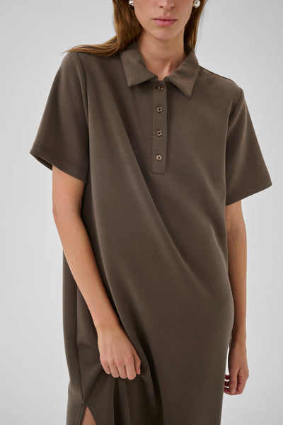 My Essential Wardrobe MWHelle Polo Long Dress major brown