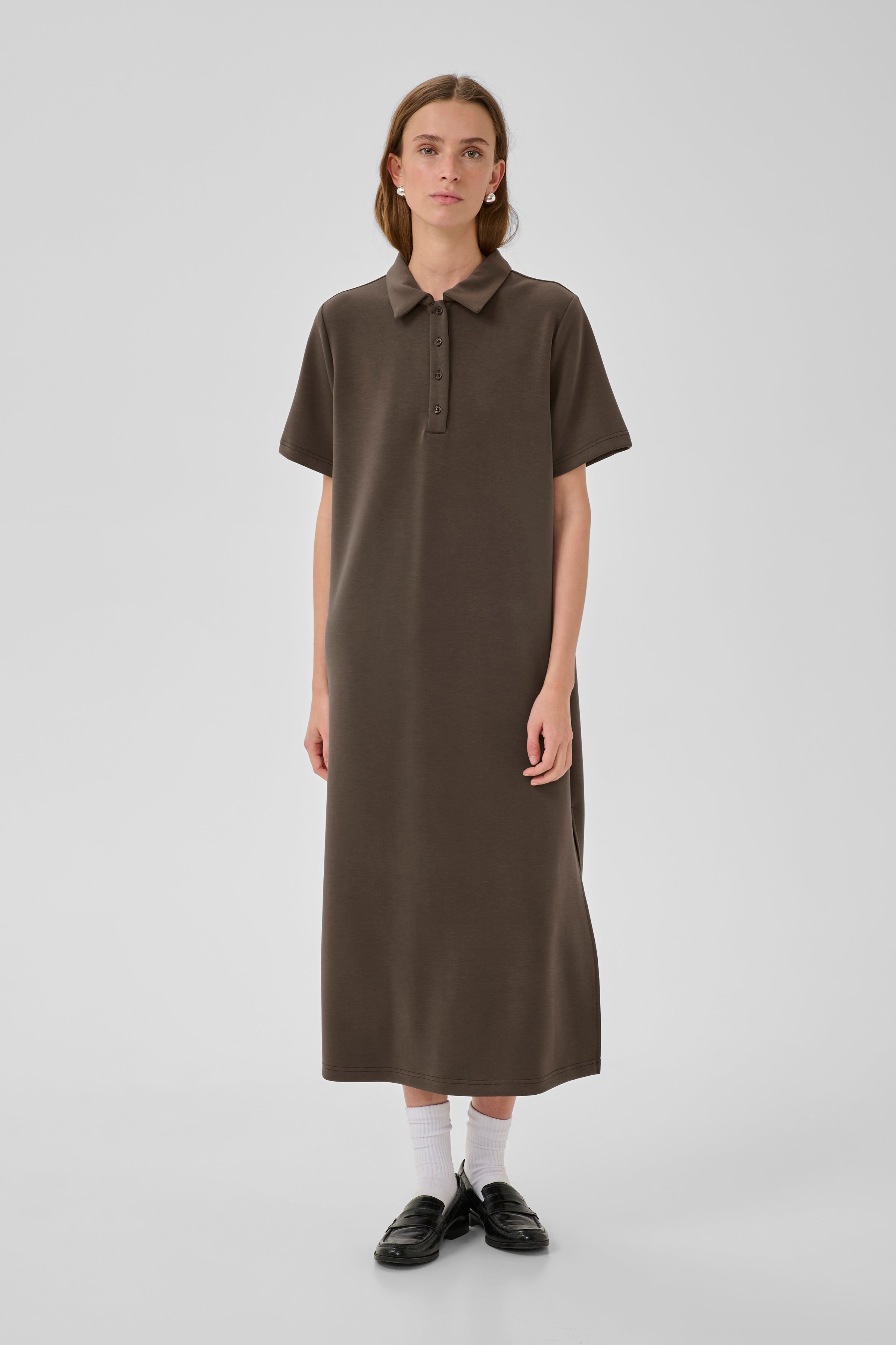 My Essential Wardrobe MWHelle Polo Long Dress major brown