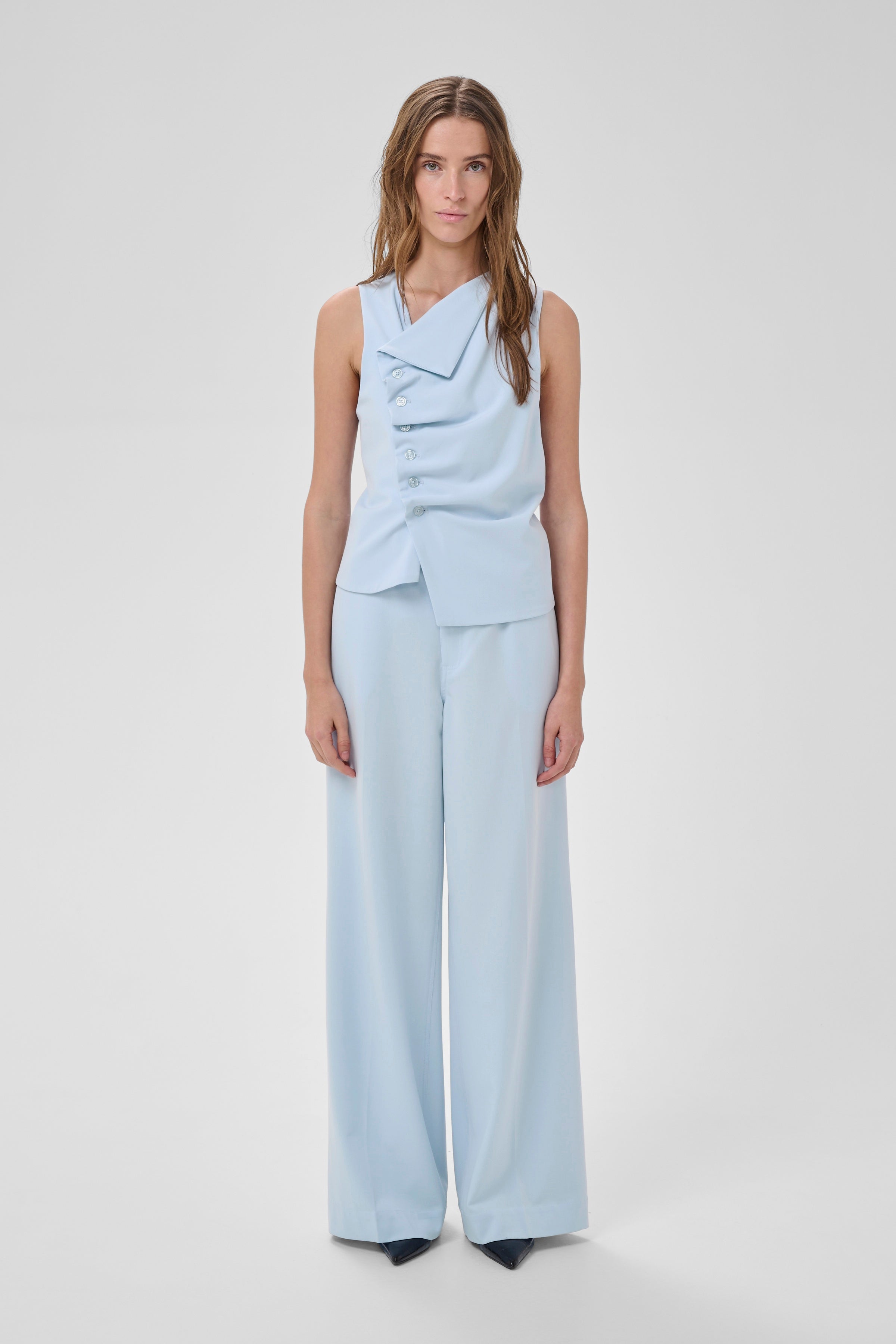 My Essential Wardrobe Hace Wijde Broek cashmere blue