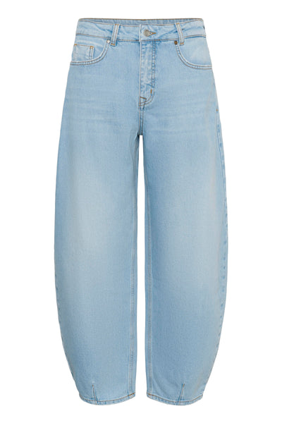 My Essential Wardrobe Lucy 139 Loose Barrel Broek baby blue wash