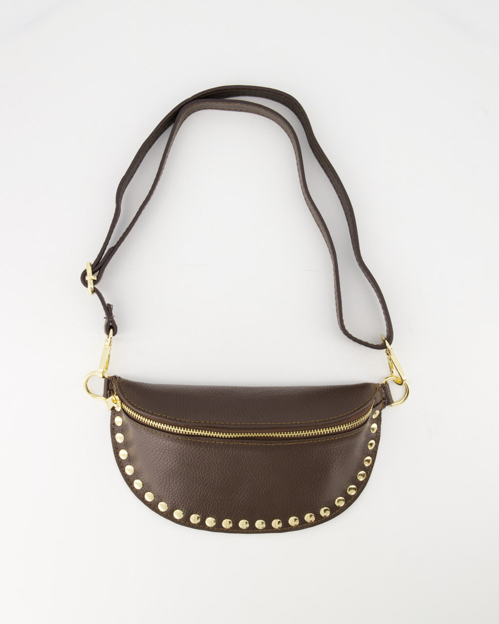 Debby Tas Leer Studs bruin /Goud T288