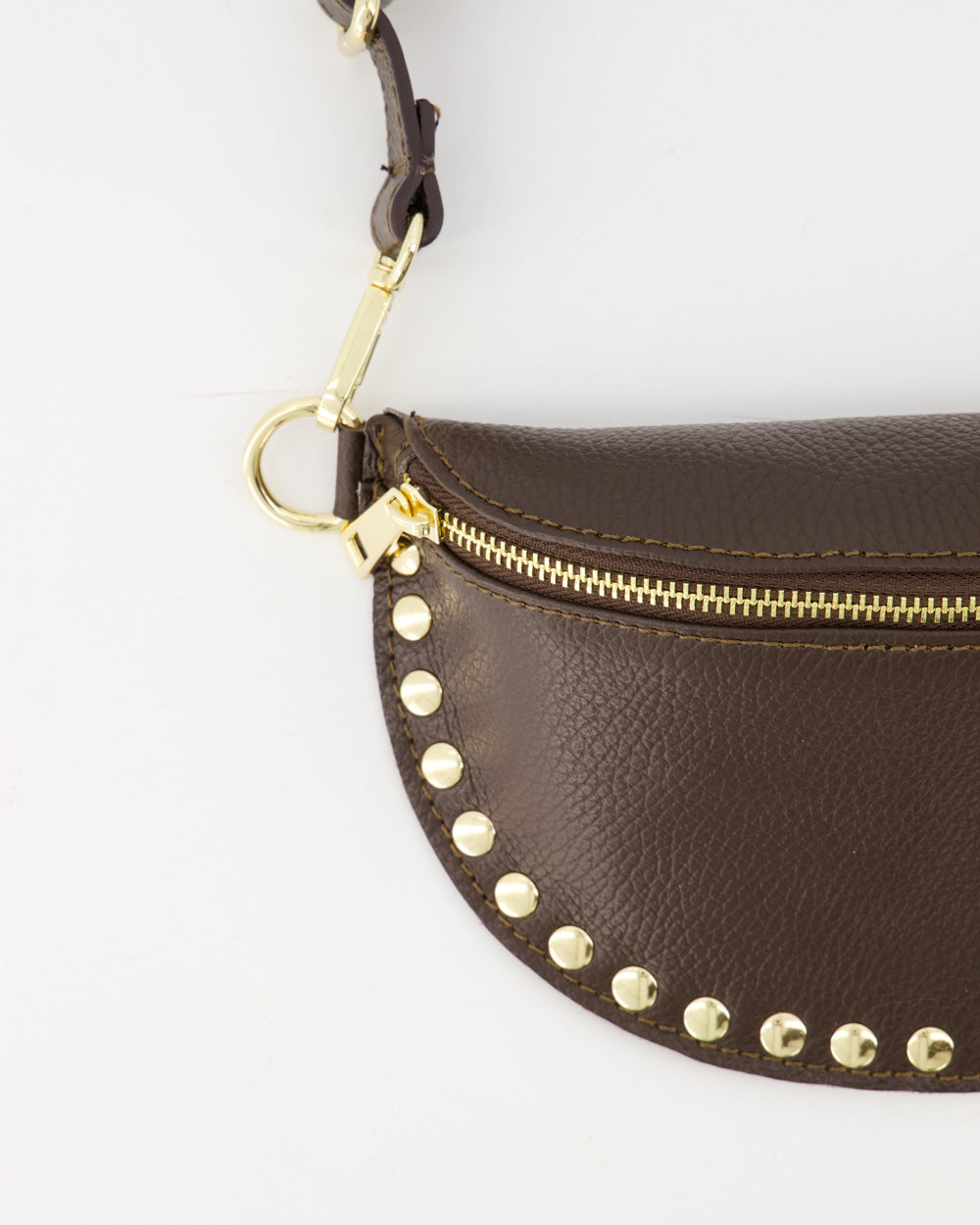 Debby Tas Leer Studs bruin /Goud T288