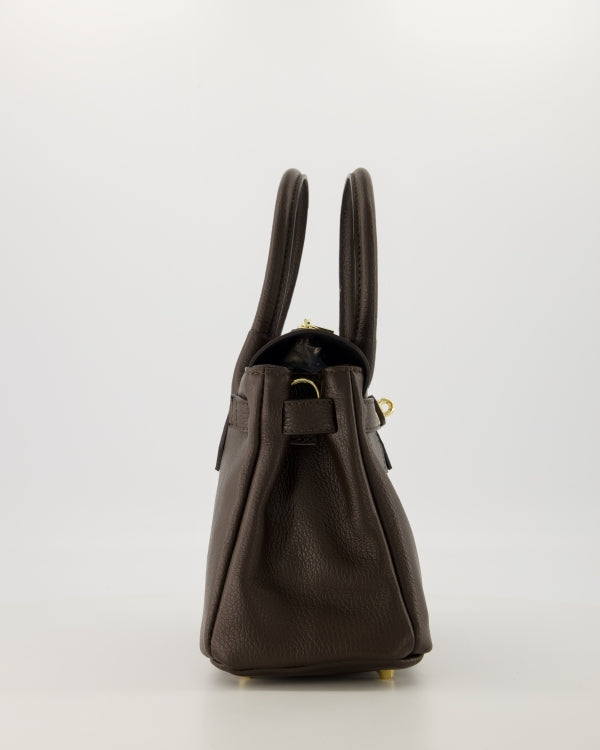 Birdie Small Handtas Leer Dark Brown T301