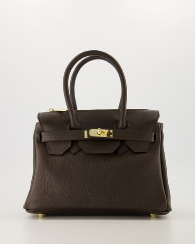 Birdie Small Handtas Leer Dark Brown T301