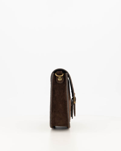 Sola Schoudertas Suede T420 dark brown