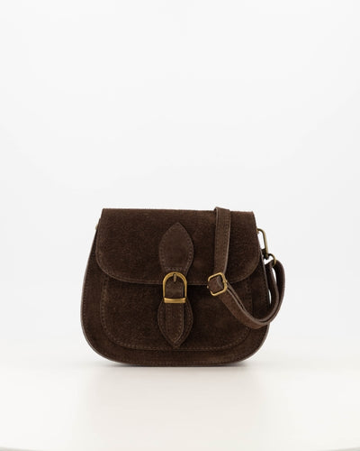 Sola Schoudertas Suede T420 dark brown