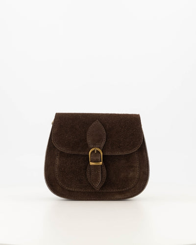 Sola Schoudertas Suede T420 dark brown