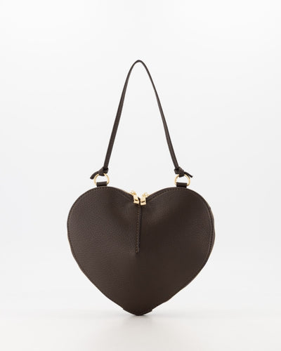 Tas lamour hart leer  bruin/Goud T433