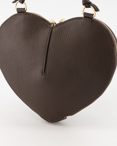 Tas lamour hart leer  bruin/Goud T433