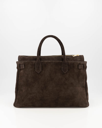 Birdie Large Handtas Suede T309 dark brown