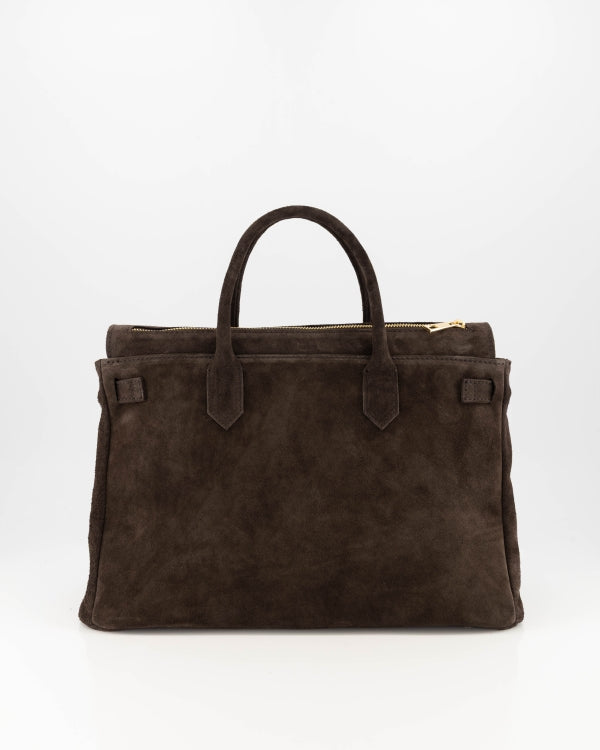 Birdie Large Handtas Suede T309 dark brown
