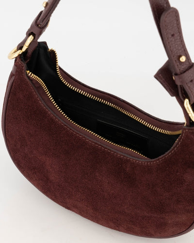 Gwyneth Schoudertas Suede/Leer T435 bordeaux