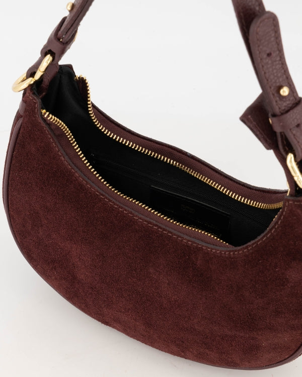 Gwyneth Schoudertas Suede/Leer T435 bordeaux