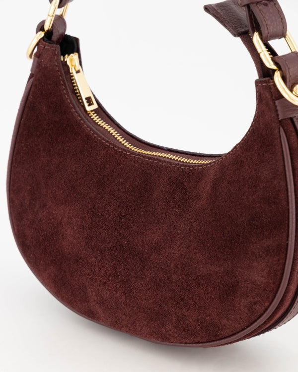 Gwyneth Schoudertas Suede/Leer T435 bordeaux