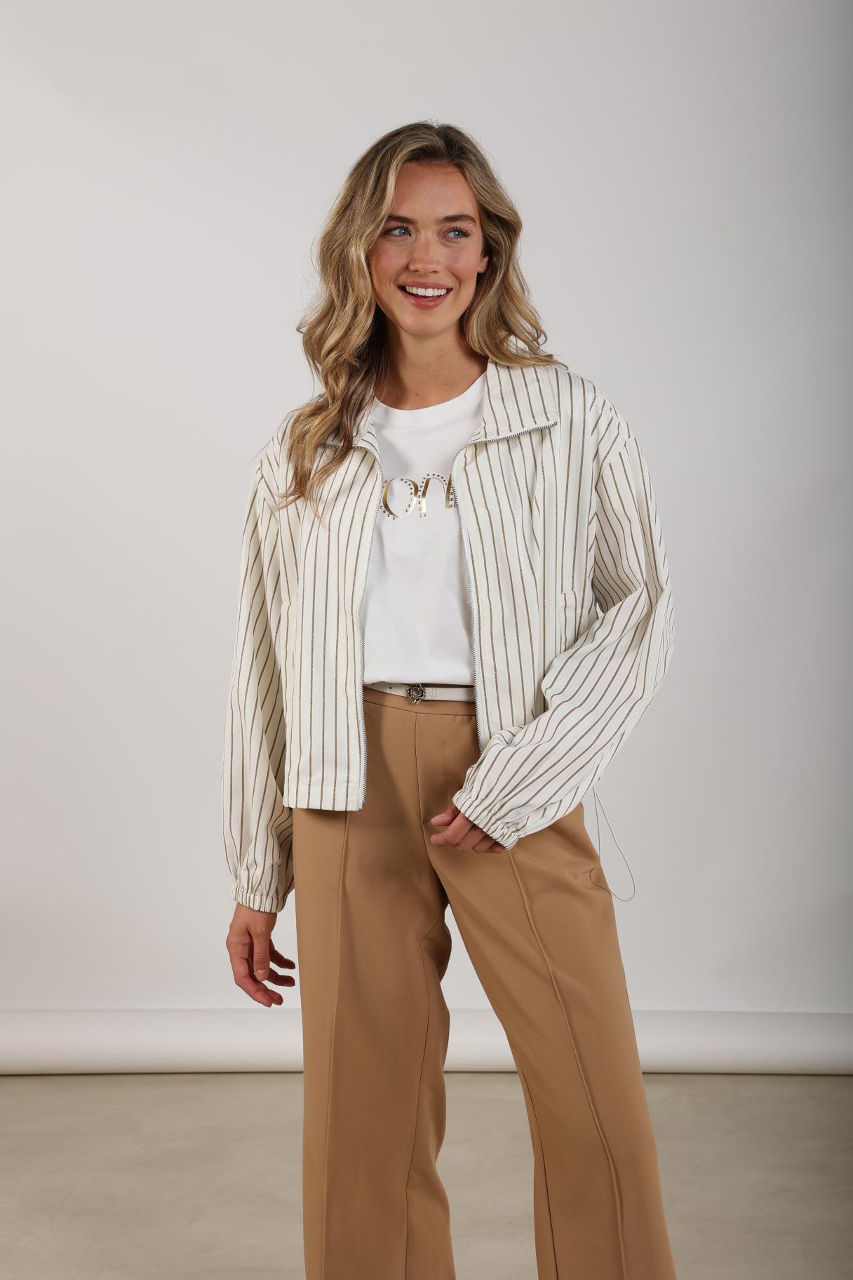 Nukus Jade Jacket Stripe offwhite / sand