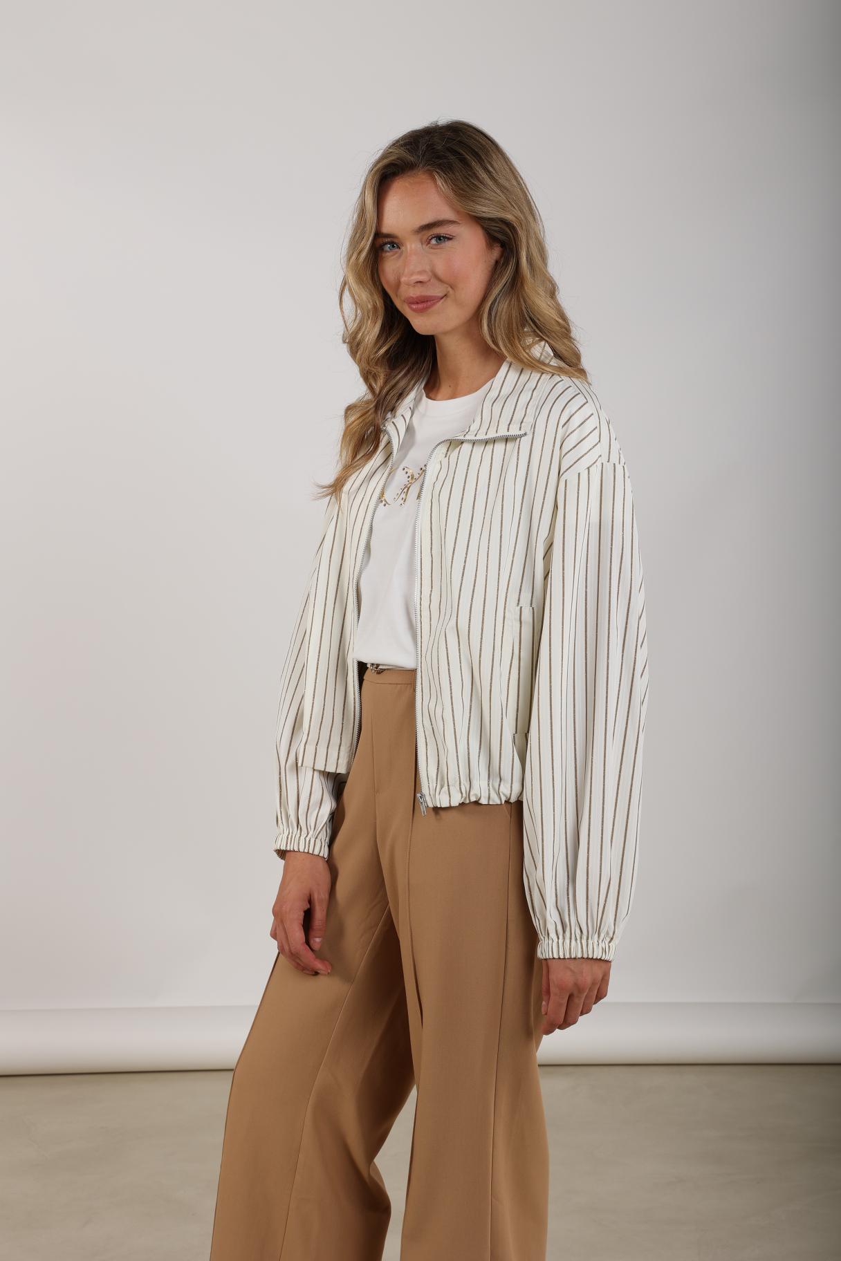 Nukus Jade Jacket Stripe offwhite / sand