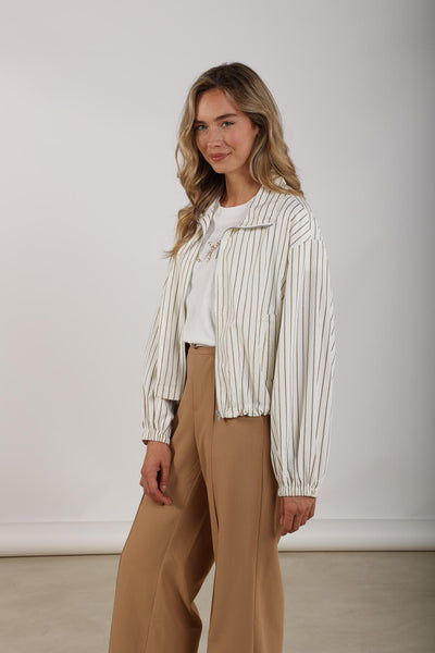Nukus Jade Jacket Stripe offwhite / sand