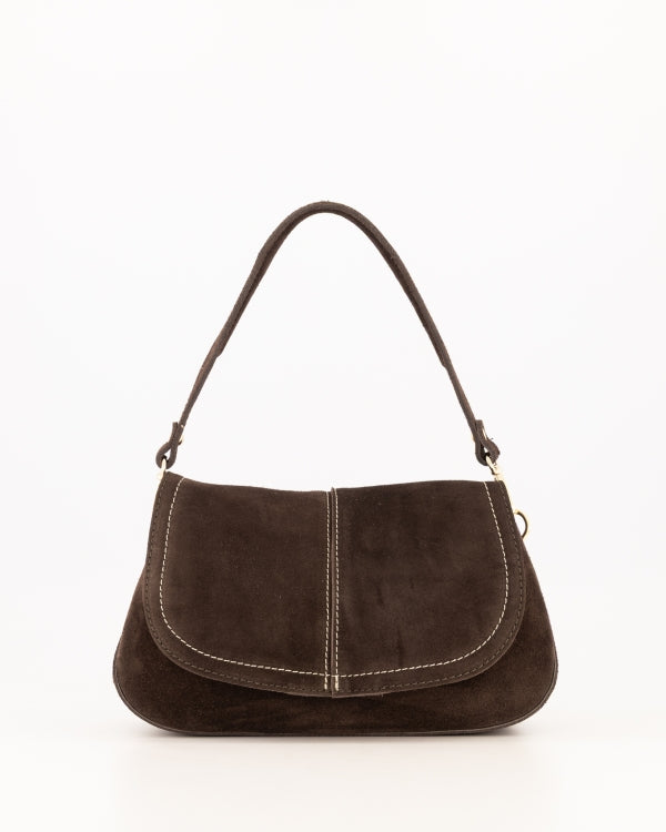 Catania Schoudertas Suede bruin T413