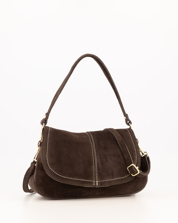 Catania Schoudertas Suede bruin T413
