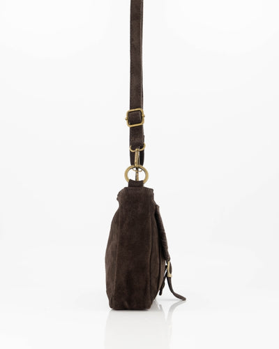 Juliana Tas Suede donkerbruin T423