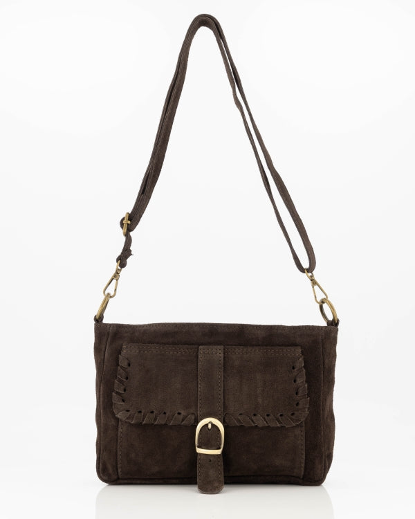 Juliana Tas Suede donkerbruin T423