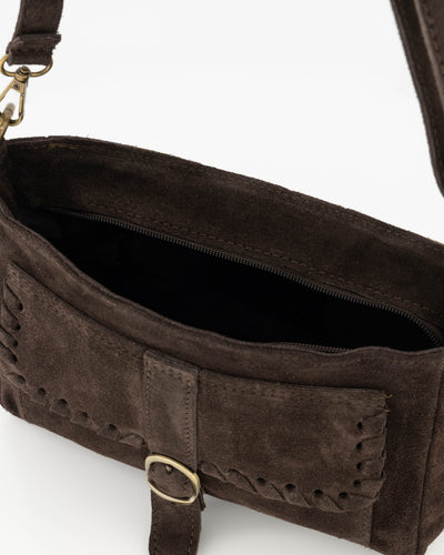 Juliana Tas Suede donkerbruin T423