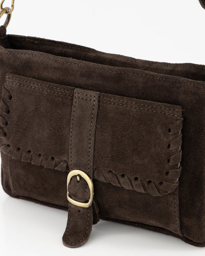 Juliana Tas Suede donkerbruin T423