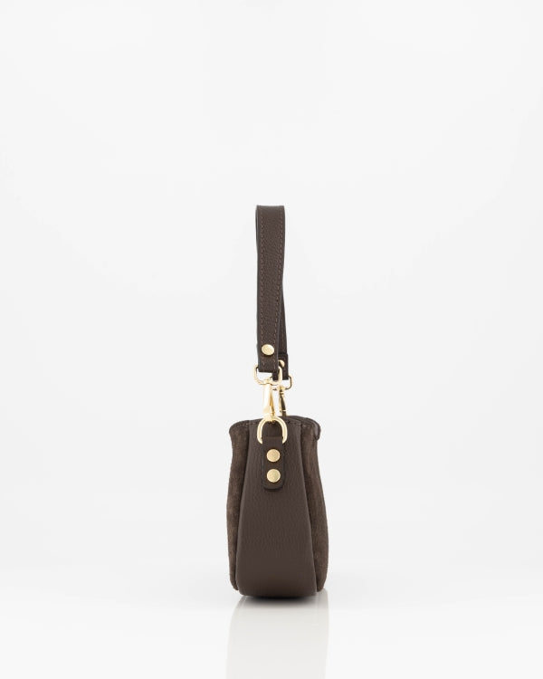 Rimini Handtas Suede/Leer T434 donkerbruin