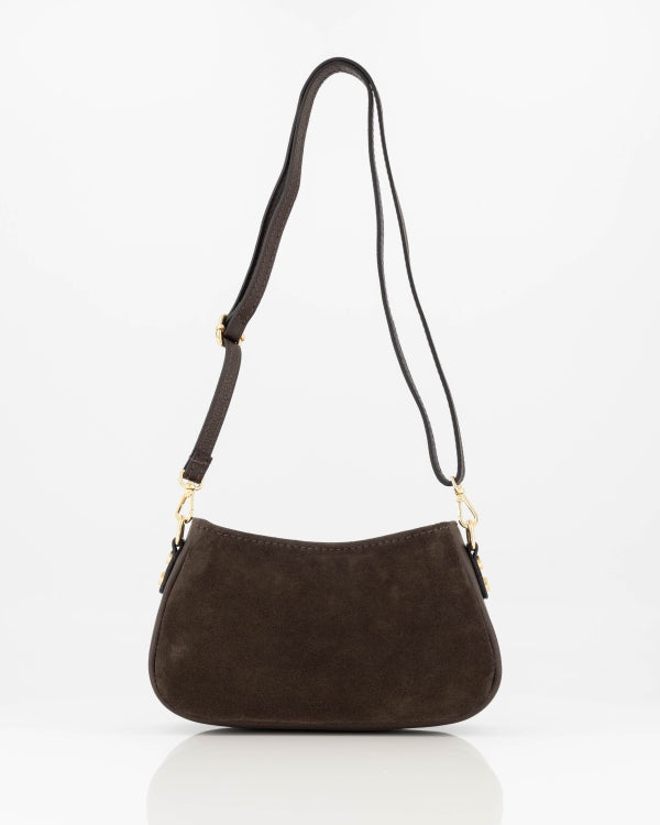 Rimini Handtas Suede/Leer T434 donkerbruin