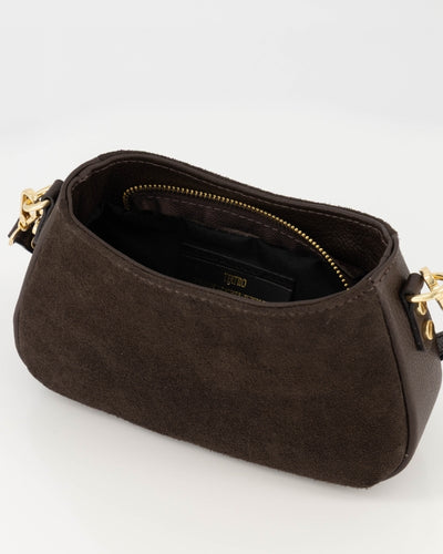 Rimini Handtas Suede/Leer T434 donkerbruin