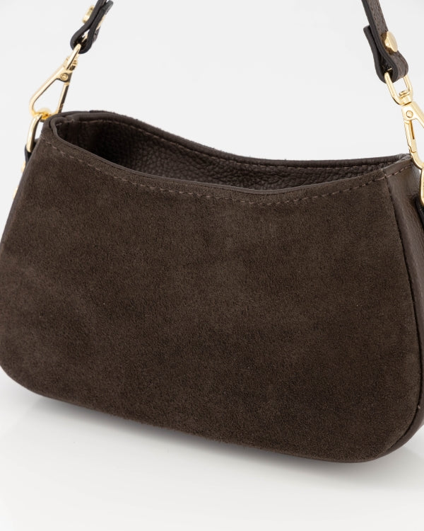Rimini Handtas Suede/Leer T434 donkerbruin