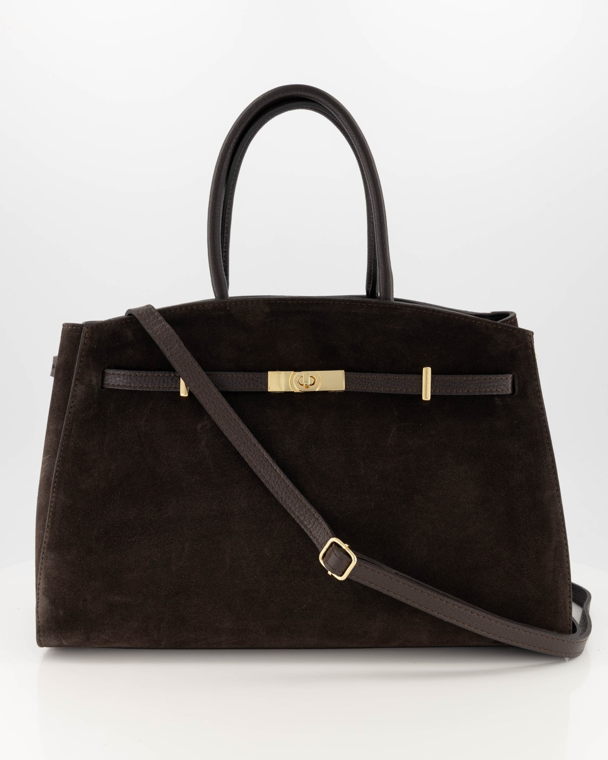 Braga Schoudertas Suede Donkerbruin T426