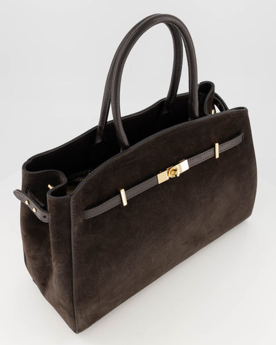 Braga Schoudertas Suede Donkerbruin T426