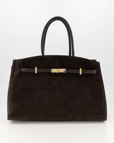 Braga Schoudertas Suede Donkerbruin T426