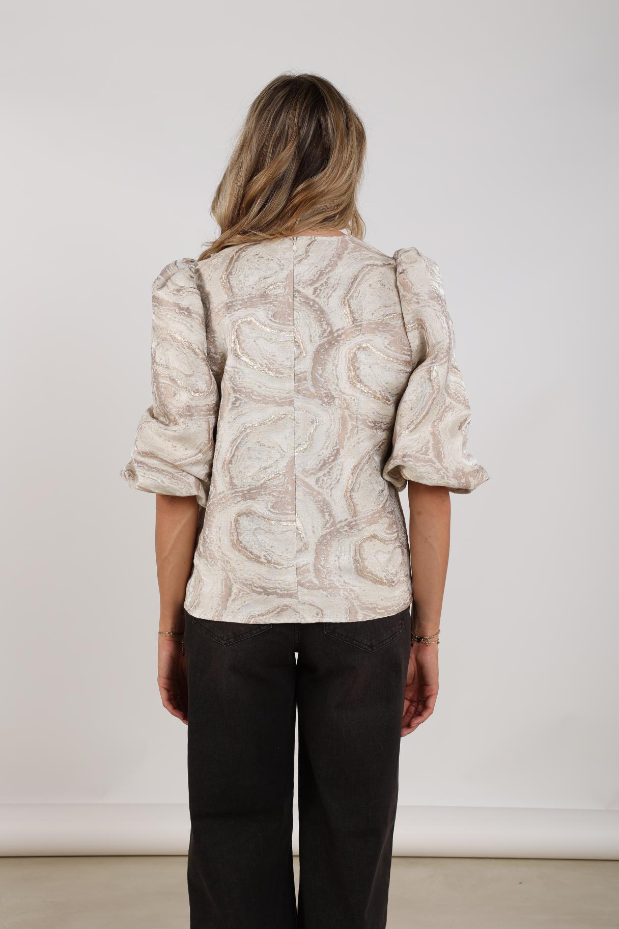 Nukus Mirthe Top off white/fango