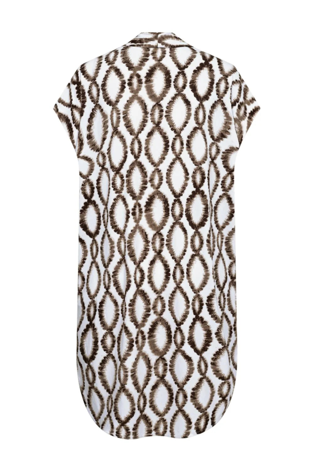 Freequent Floi Jurk brilliant white w. coffee bean