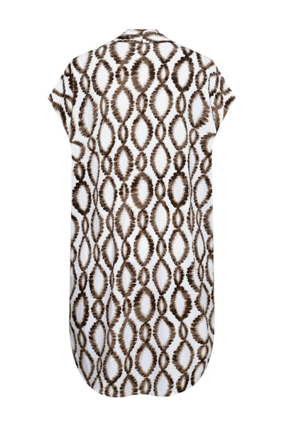 Freequent Floi Jurk brilliant white w. coffee bean