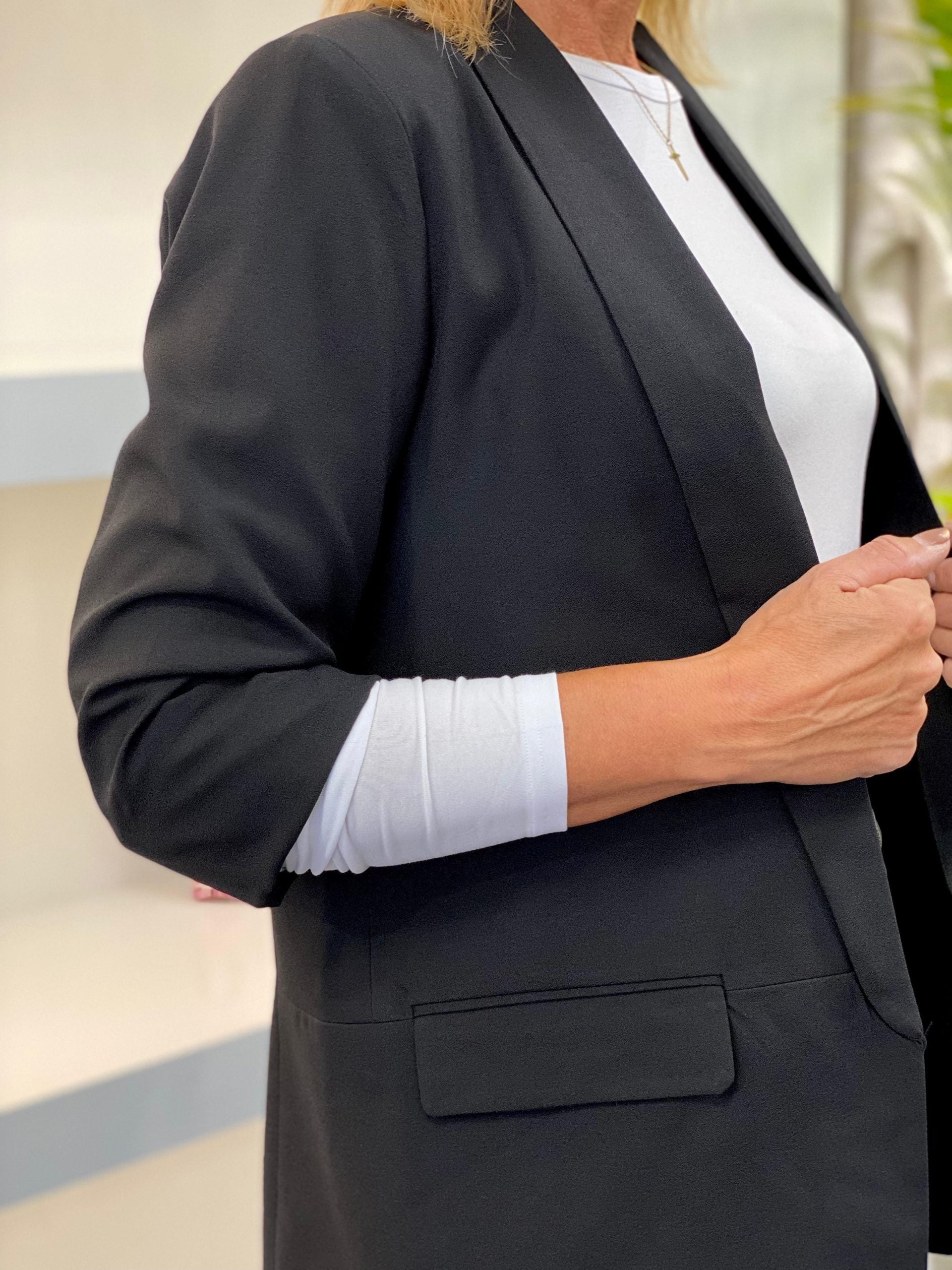 holly gevoerde blazer zwart