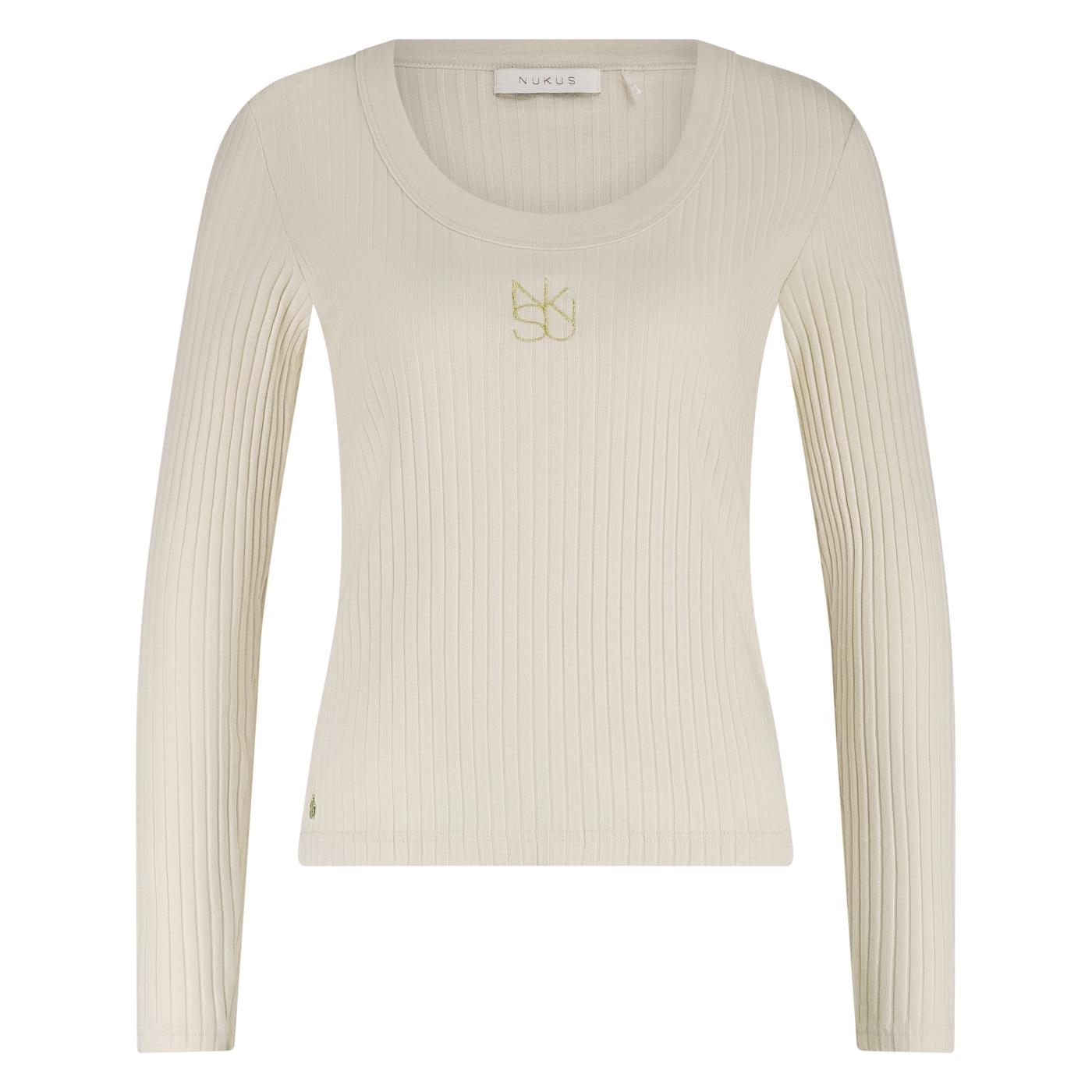 Nukus Lilia Top LS Rib offwhite