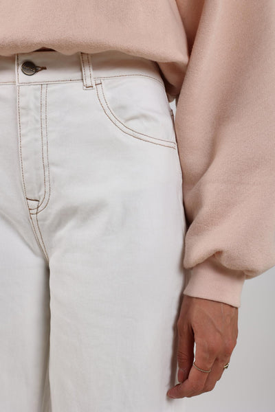 Nukus Abby Broek Denim Embroidery off white