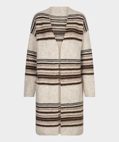 Esqualo Cardigan Striped biscuit melange F26.18504
