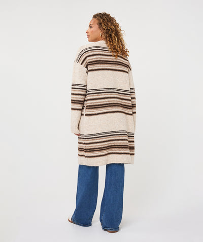 Esqualo Cardigan Striped biscuit melange F26.18504