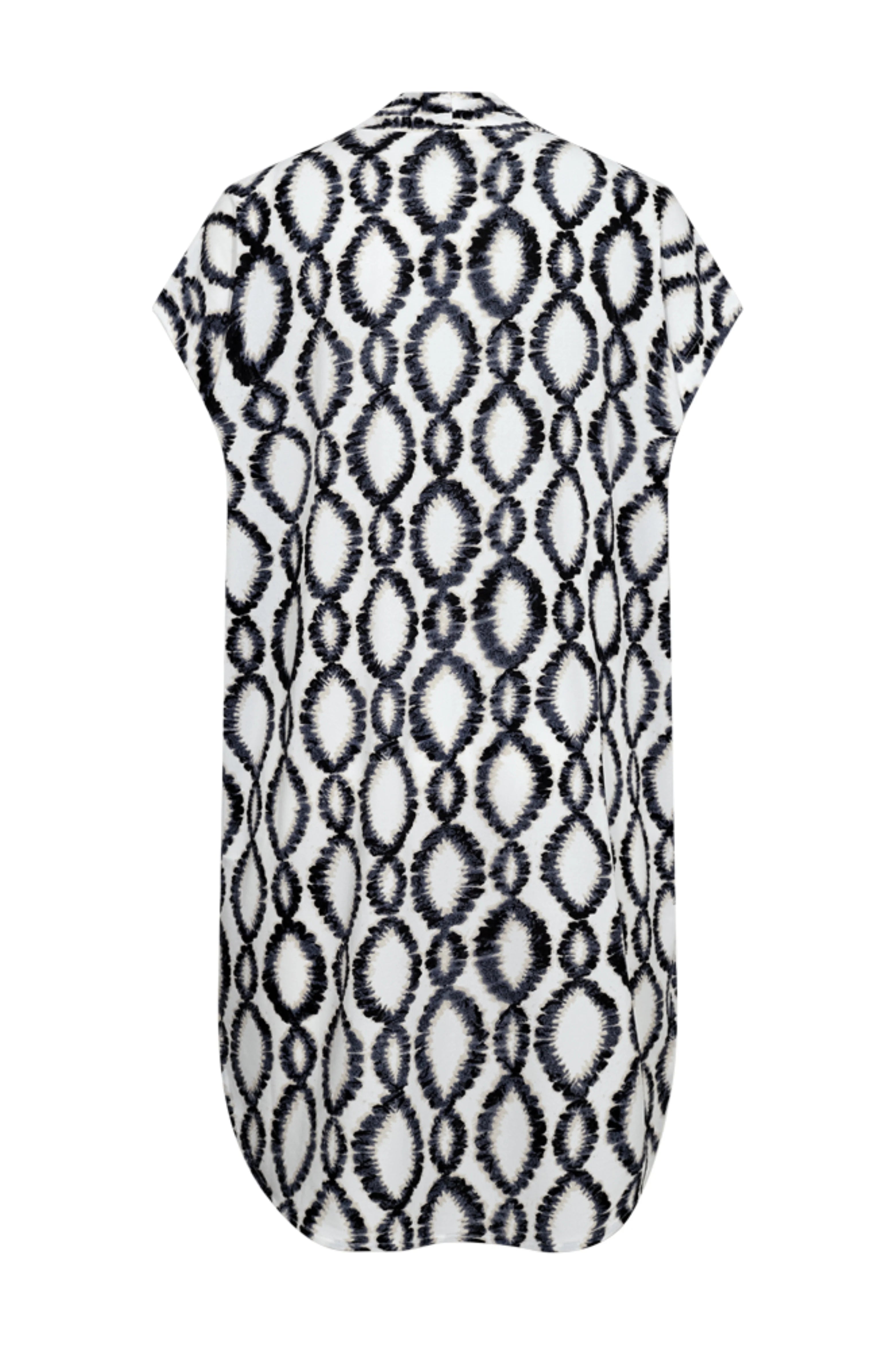 Freequent Floi Jurk brilliant white w. black