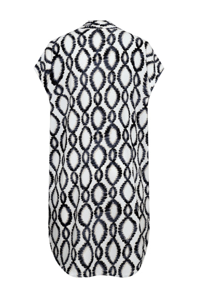 Freequent Floi Jurk brilliant white w. black