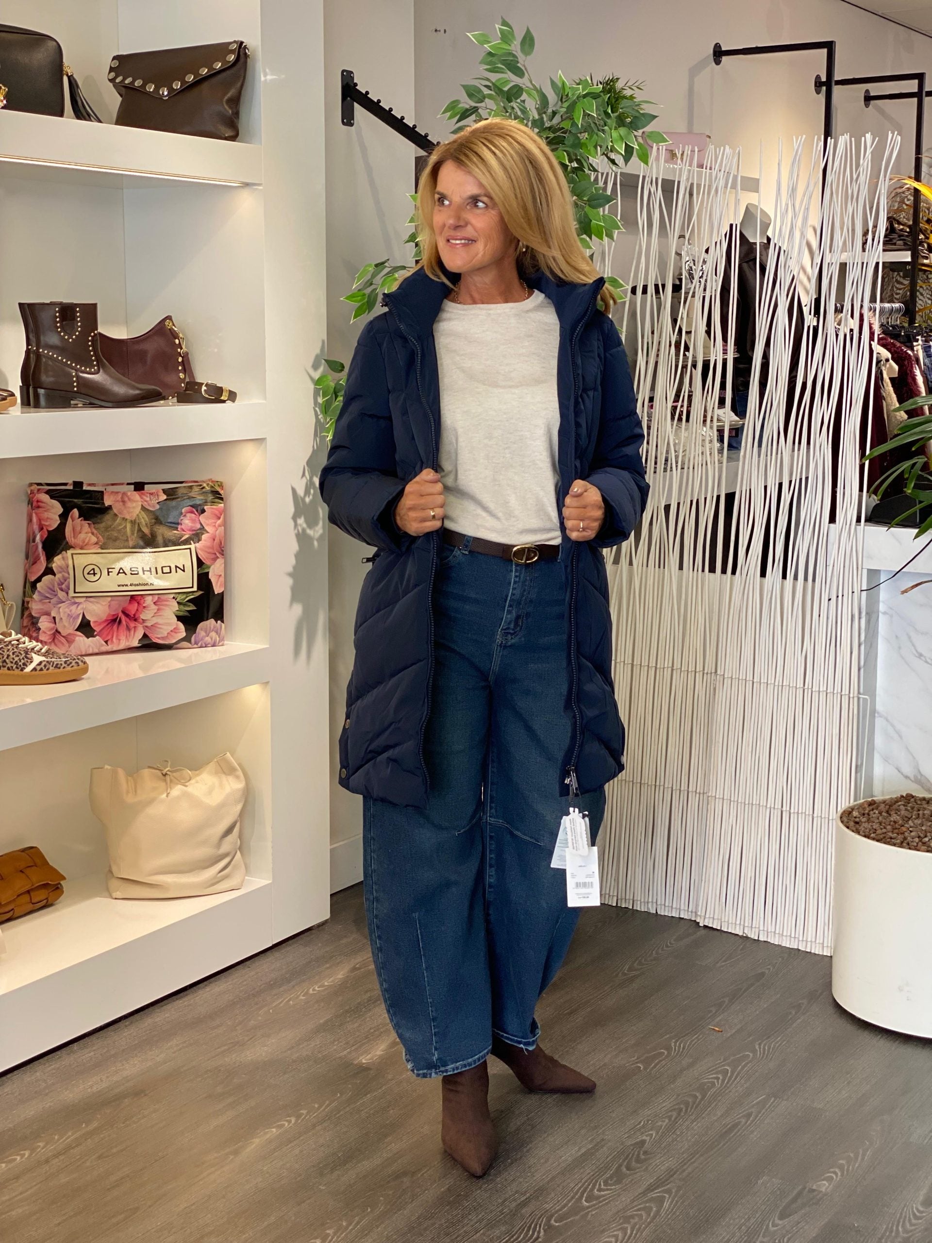 Covered Halflange Winterjas Adele 2 dark sapphire