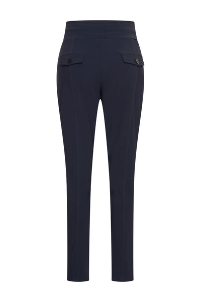 Mi Piace Bonded Travelstof Broek Premium Kwaliteit Smalle Pijp 202632 donkerblauw