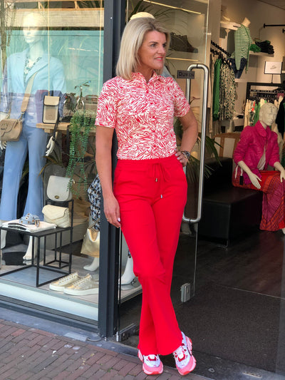 Mi piace Travelstof Broek Recht Model 202089 rood