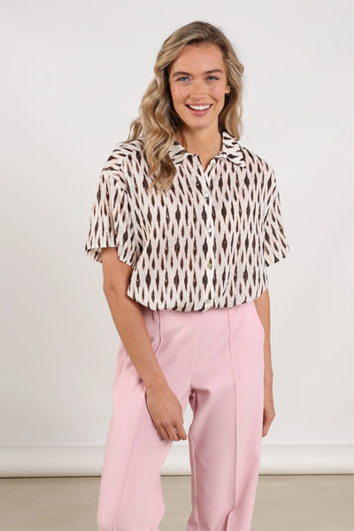 Nukus Britt Blouse Print offwhite/fango